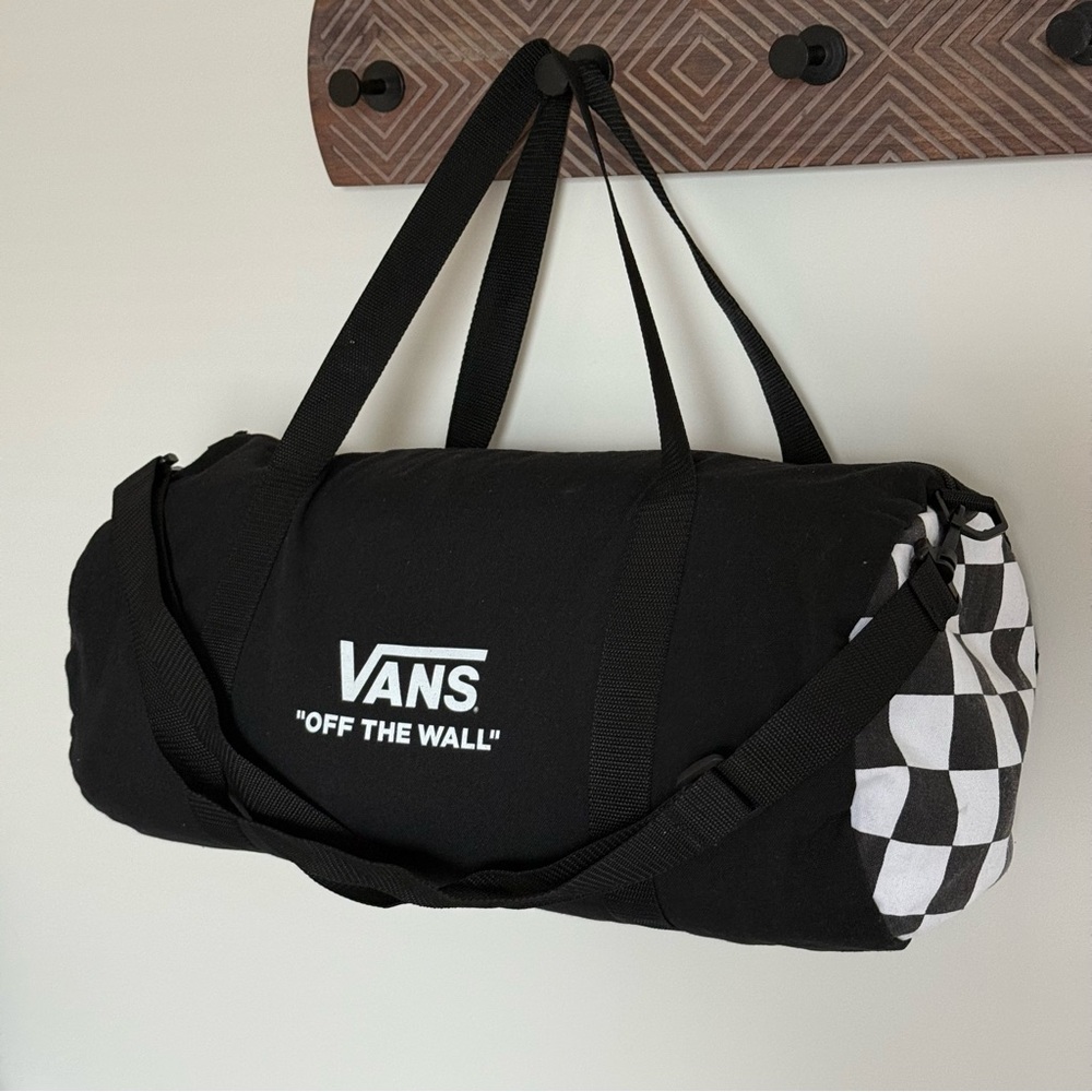Vans Black & White Checker Canvas Duffle Gym Bag Exclusive Family Tote